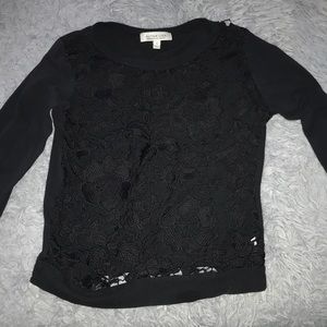 Black See through lace long sleeve
